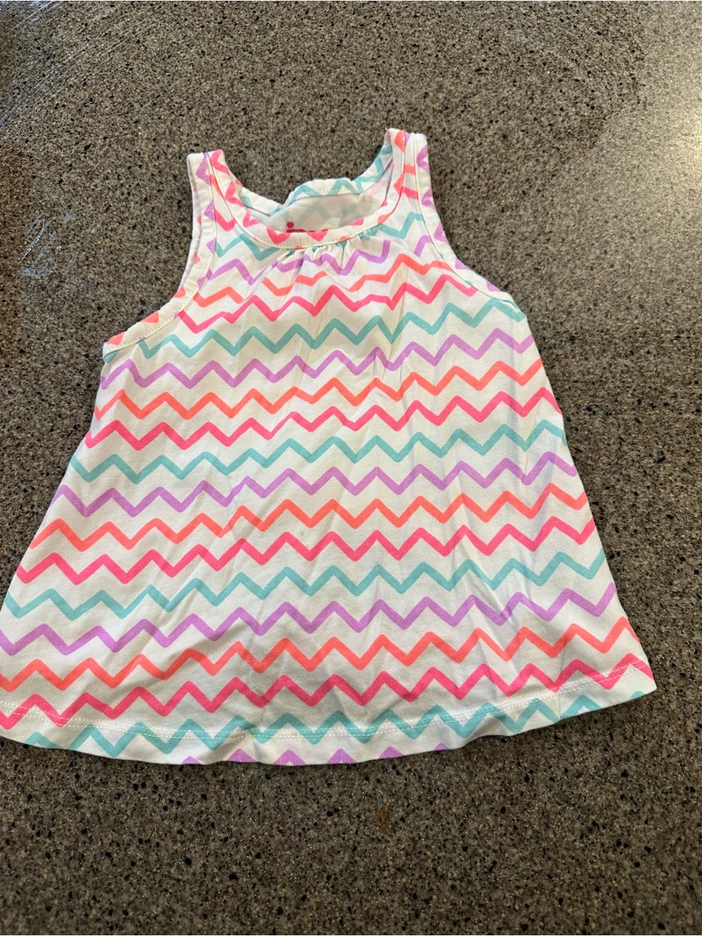 Circo White Tank Top with Pink, Teal & Purple Chevron